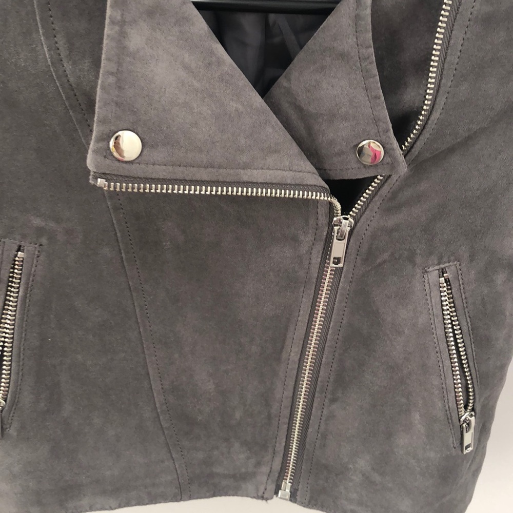 Girls suedette lightweight moto jacket